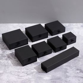 Jewelry Bracelet Jewelry Packaging Box Necklace Ring Earrings Drawer Storage Tray Custom Pull Gift Box (Option: Black-10.8X10.8X4.2cm)