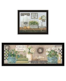 Trendy Decor 4U "Bath Time-Dream, Soak and Relax" Framed Wall Art for Living Room, Wall Art Print for Home Decor, Bedroom Wall Art by Pam Britton (Color: as Pic)